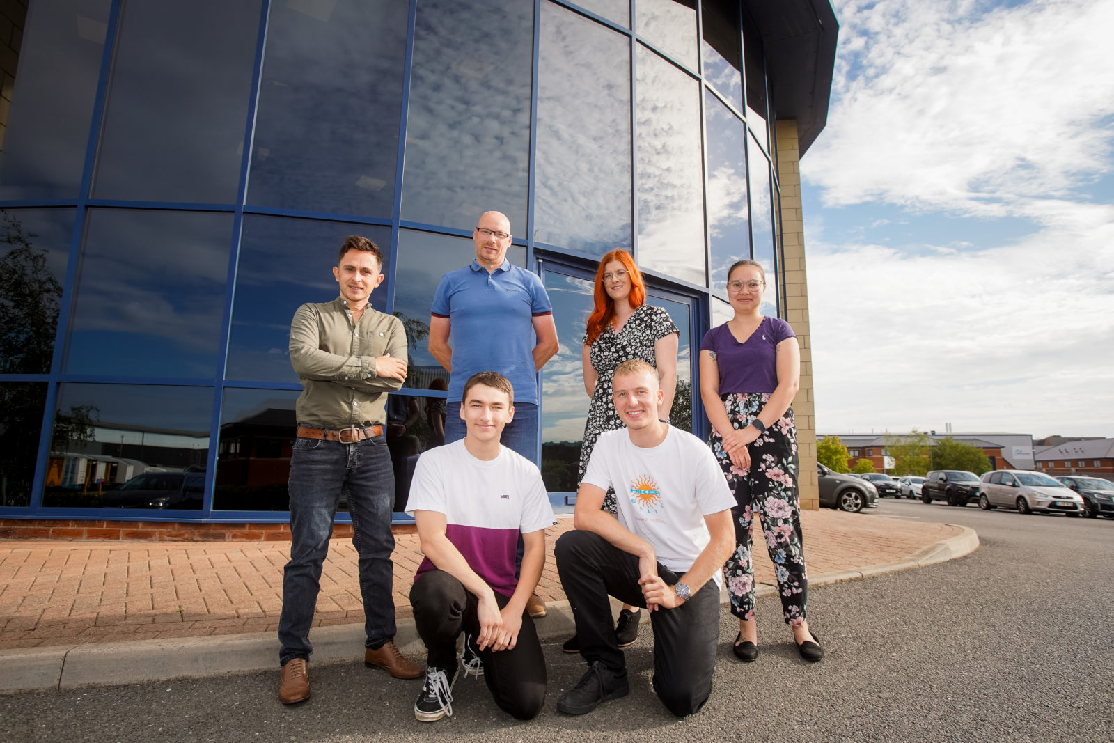 Front L-R: Owen Attewell, technical support apprentice; Oliver Marriott, design & development draughtsperson; Back L-R: Chris Armes, design and development director; Mark Wilcoxson, technical services manager; Emma Musson, marketing executive; and Maria Brown, marketing executive